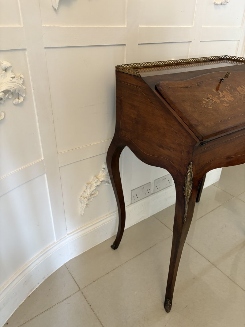 Antique Victorian French Quality Rosewood Marquetry Inlaid Bureau - Image 13